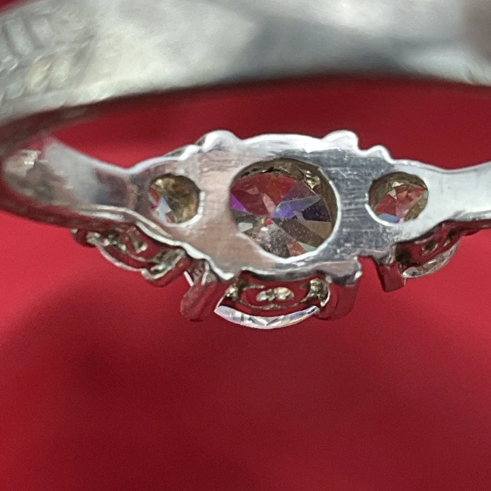 Sterling Silver‎ 925 NF With 5mm Solitaire CZ Ring Size 7.5